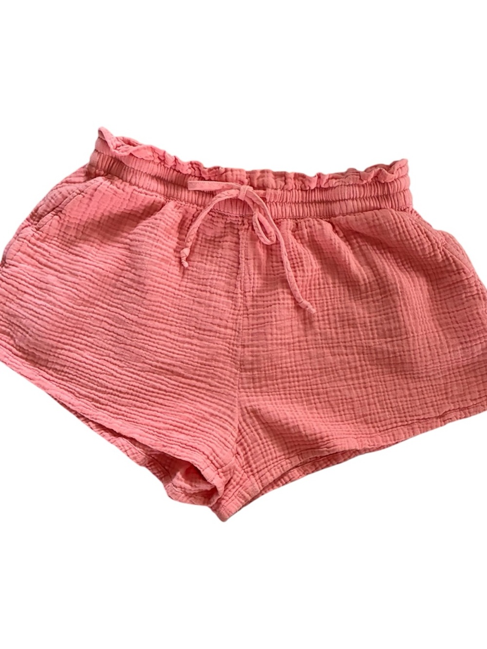 UGG Drawstring Shorts High Waist Gauze Beach Bohemian Retro Coral Pink Medium